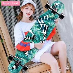 Skateboard 43in Longboard Maple Wood Skate Board Sandpaper Double Rocker Steel Skateboard Deck Boys Girls Beginner Longboard