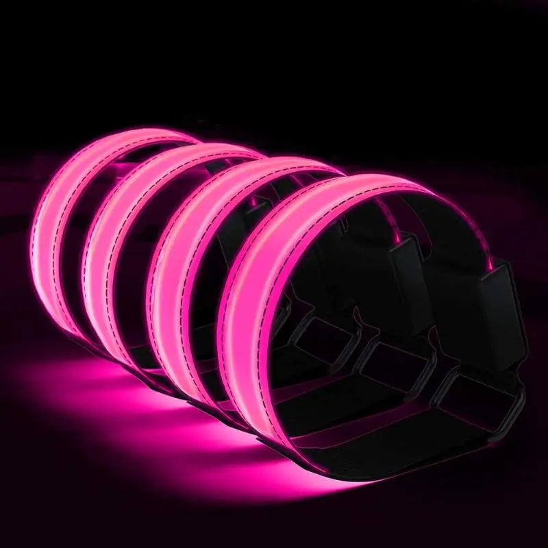 4pcs/lot Durable LED Armbands Wear-resistant Nylon Armbands Night Safety Reflective LED Luminous Glowing Wristband