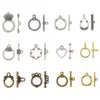 10-20Sets Tibetan Style Toggle Clasps for Jewelry Making DIY Flat Round Silver Golden Platinum Rose Gold Toggle 15x2mm Hole: 2mm ► Photo 1/6