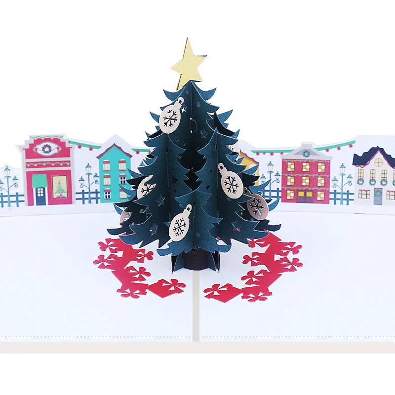 Поздравительные открытки Рождественские украшения для дома 3D всплывающие открытки Санта-Клаус Рождественский олень счастливые