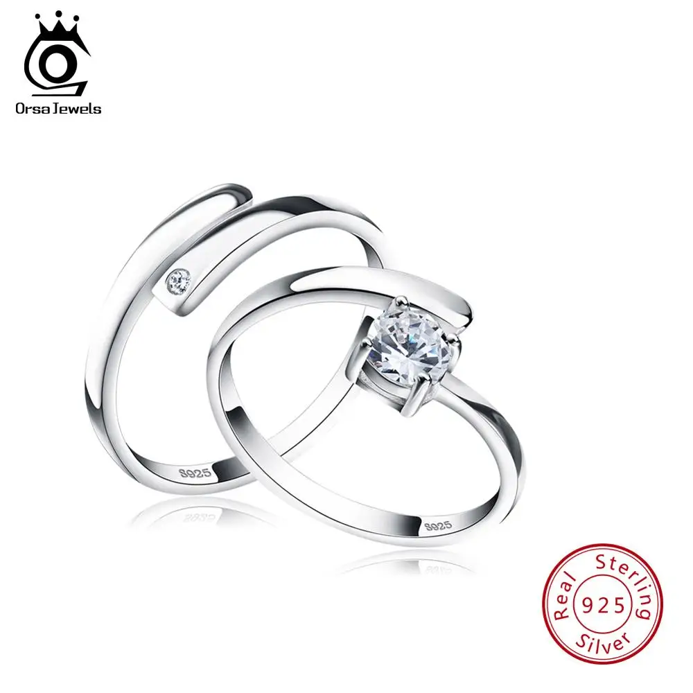 Парные кольца ORSA JEWELS из настоящего серебра 925 пробы обручальное кольцо с