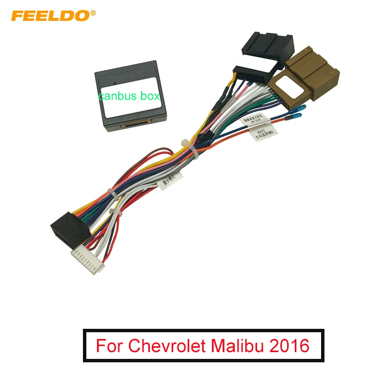 

FEELDO Car 16pin Audio Wiring Harness With Canbus Box For Chevrolet Malibu 2016 Aftermarket Stereo Installation Wire Adapter