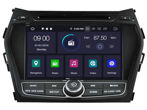 RUISO 4g+ 64g 8-Core автомобильный DVD плеер Android 9,0 для HYUNDAI IX45 автомобильный мультимедийный DVD Авто Радио Стерео 1080P GPS wi-fi DVR dab obd ips