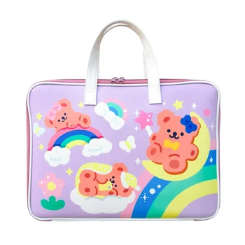 

New Bentoy Milkjoy Korea Girls Soft Mini Bear Laptop Ipad Bag11 12 13.5 inch Travel Business Mac Case Kawaii Women Cute Handbag