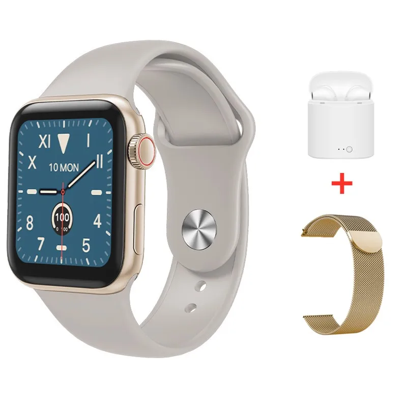 Soulusic IWO 13 W58 Смарт часы для мужчин и женщин монитор сердечного ритма напоминание о звонках 1:1 часы 5 для Android Apple PK IWO 11 12 - Цвет: Gold set