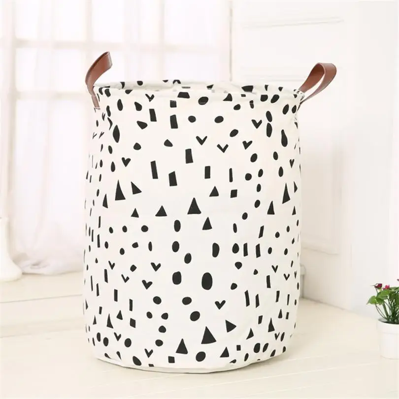 Светло-зеленый Large capacity modern home Waterproof Canvas Sheets Laundry Clothes Laundry Toy Basket Storage Basket Folding Storage Box 9 30 - Цвет: Светло-зеленый