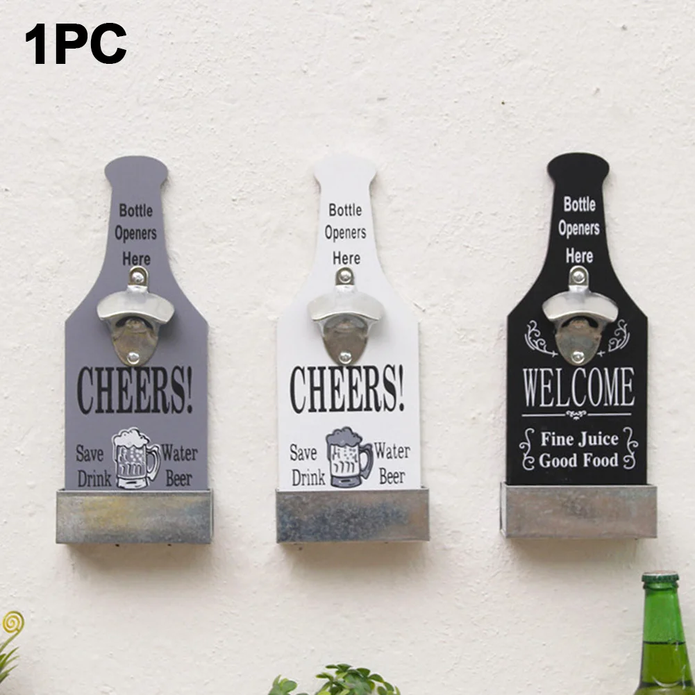 Kitchen Bottle Opener Gifts Wall Mounted Durable Wine Tool Bar Beer Home Decoration Wooden Vintage Restaurant Craft