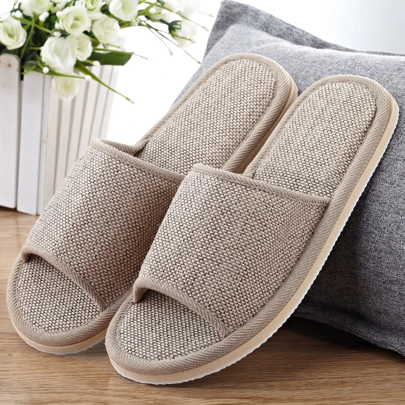 Slippers Sandals Linen Shoes Summer Women Indoor Mute