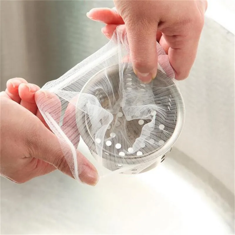 

100PCS Reusable Garbage Bag For Kitchen Bathroom Trash for Sink Strainers Hair trash Colanders Tools Shower Drain Net Bags 4YANG
