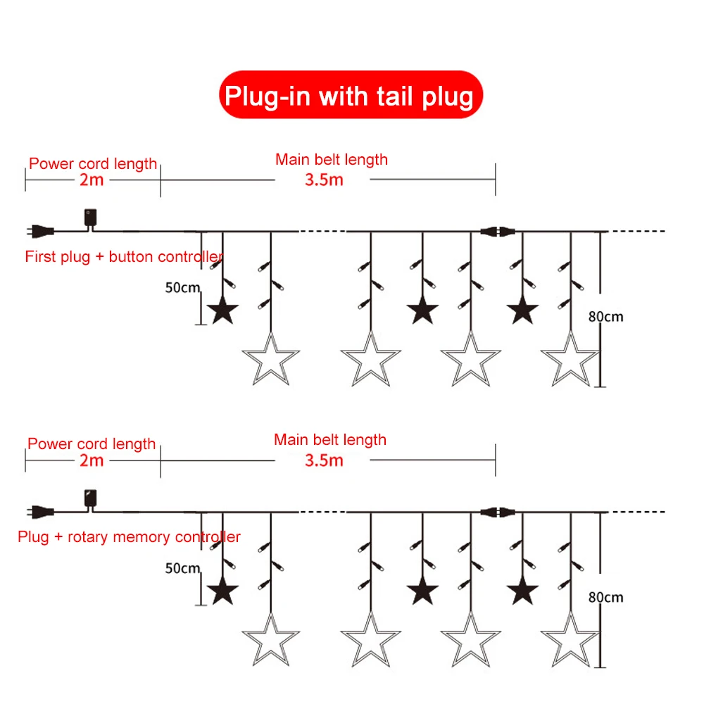 Сказочный струнный светильник светодиодный светильник гирлянда Луна Звезда лампа струна прочный супер яркий Романтический 3,5 м 8 режимов садовый Свадебный неоновый фонарь