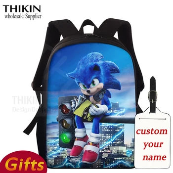 

THIKIN Sonic Boom Hedgehogs Kindergarten School Bags Bookbags Children Teenagers Toddler Bag Students Girl Kids Backpack Fashion