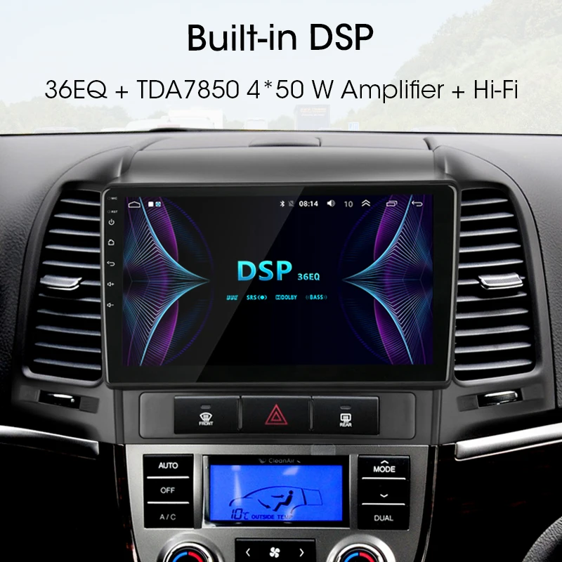 Android 8,1 " 2din Автомагнитола для hyundai Santa Fe 2 2006-2012 2+ 32G RDS DSP Мультимедиа Стерео Аудио плеер gps головное устройство 2 DIN