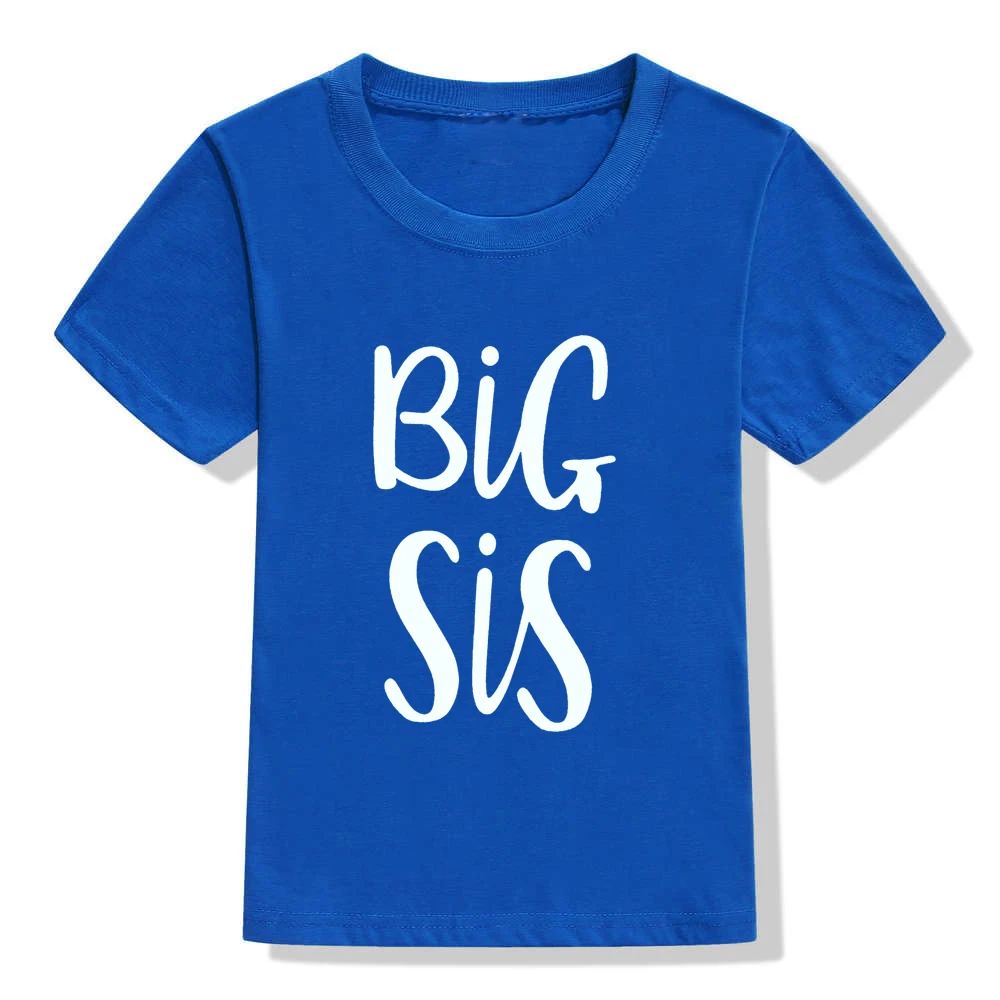 1 предмет, Big Sis and Lil Bro, детские футболки в тон с принтом для мальчиков и девочек, летняя одежда с короткими рукавами для малышей крутая одежда с короткими рукавами - Цвет: 46X2-KSTBU-