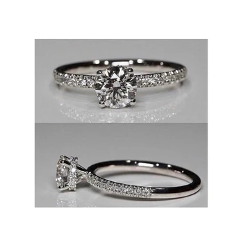 

EDI Customized Ring Link 18k 1ct Moissanites Center Moissanites Side Stones Engagement Ring