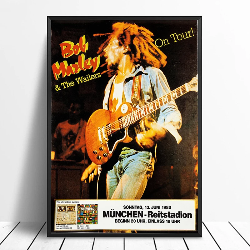 MT3034 Bob Marley Concert 1980 Music Singer Star Poster Painting Art Print Canvas Home Decor Picture Wall | Дом и сад