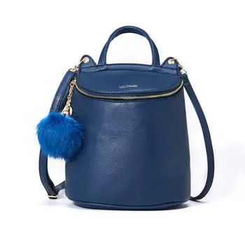 

Ultra-large Capacity Mini Double-shoulder Backpack Fashion PU Casual Simple Multi-function Travel Women Shoulder Hair Ball Bag