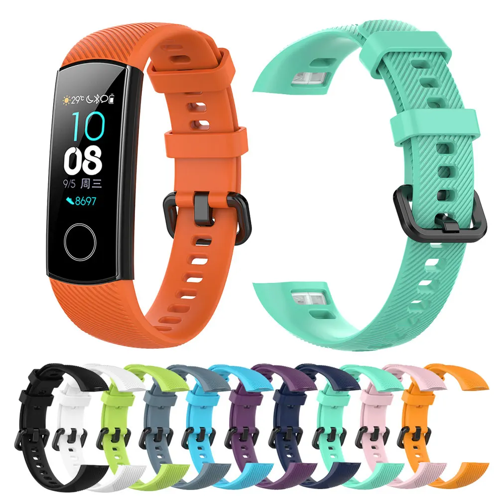Ремешок силиконовый для Honor band 4/5 сменный оригинальный мягкий браслет Band 5 4 |
