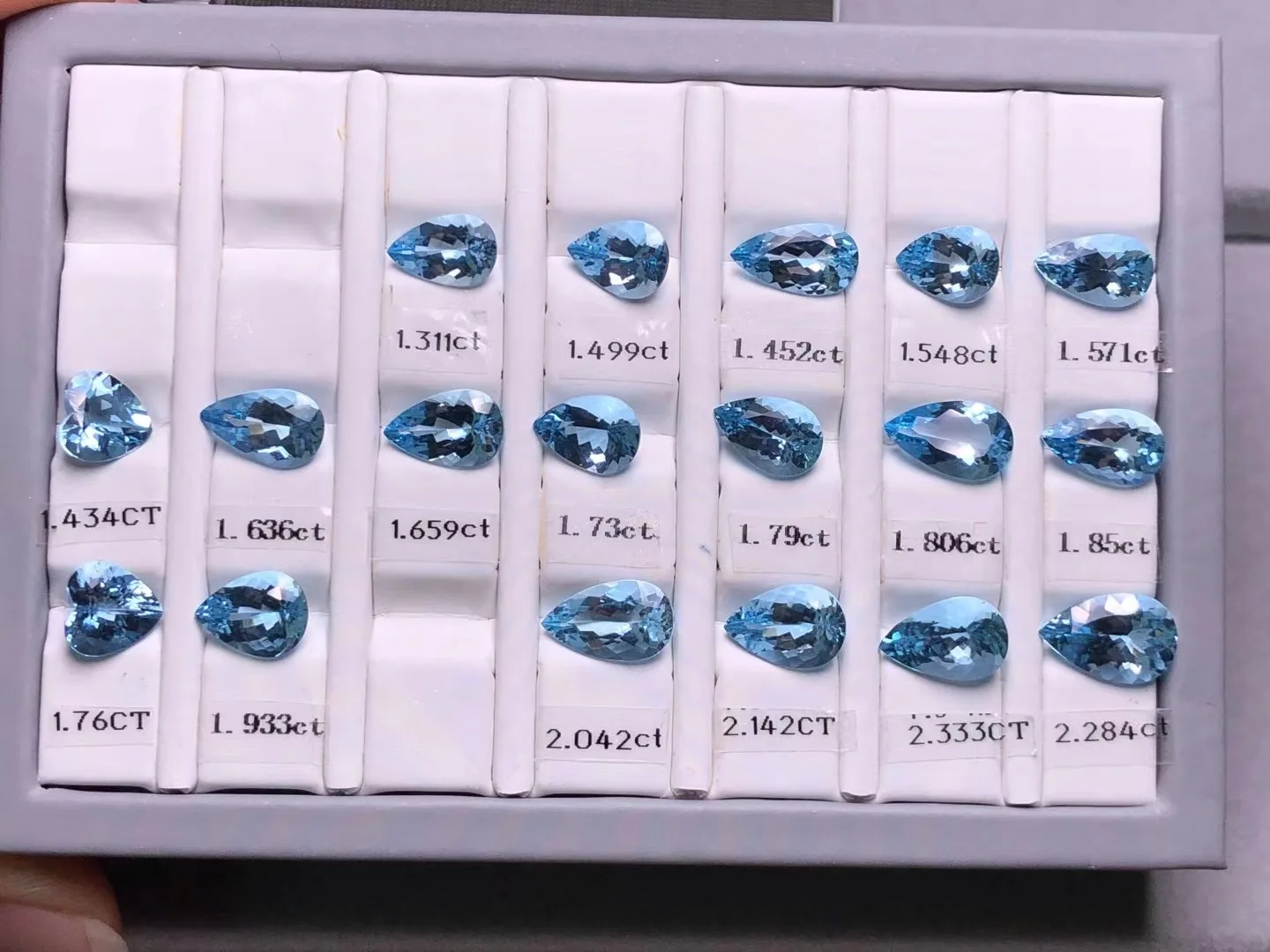 Aquamarine Gemstone Color Chart