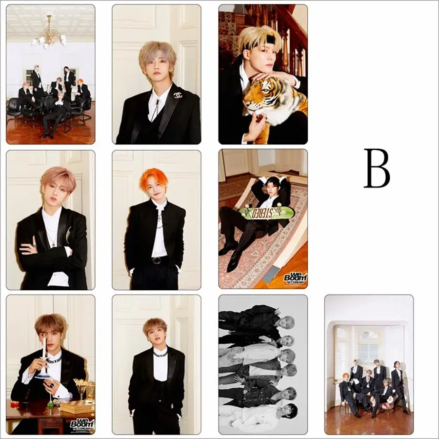 B Kpop NCT Dream We Boom карты с кристаллами стикер Jaemin Haechan фото Stikcy Card Jeno Chenle Стикеры для фотокарточек 10 шт./компл - Цвет: B