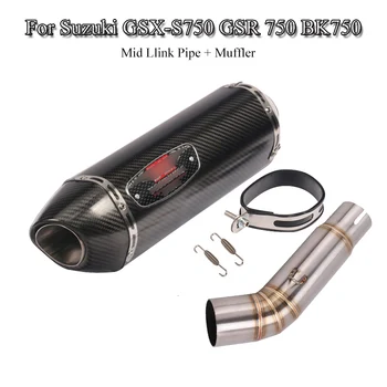 

GSX-S 750 GSX750 Motorcycle Exhaust Pipe Middle Section Link Pipe Exhaust Mufflet Tips Tube For Suzuki GSXS 750 BK750 Slip On