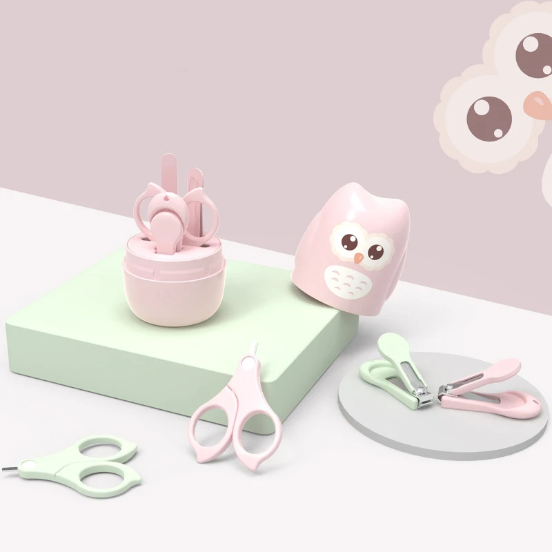 

Baby Nail Care Set Suits Kit Cartoon Animal Infant Finger Trimmer Scissors Nail Clippers Storage Box for Travel