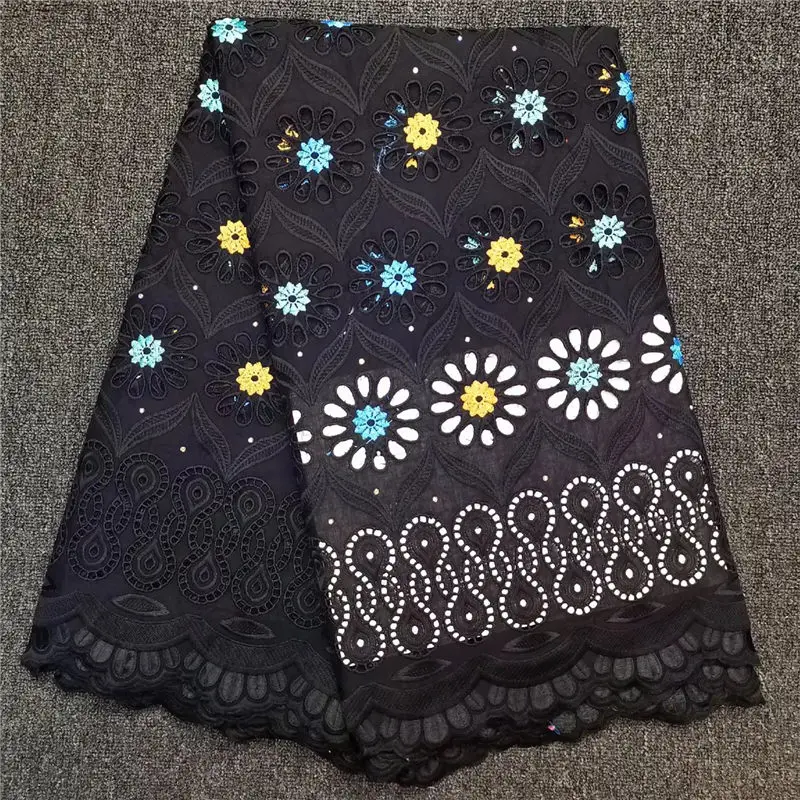 

African Nigerian Dry Lace Fabric Swiss Voile Lace In Switzerland Dubai 100% Pure Cotton Lace For Sewing Dress