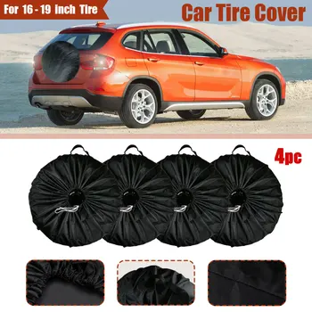 

4pcs Universal Car SUV Tire Cover Spare Wheel Covers Bag Polyester Spare Tyre Dustproof Storage Cover For RV Motorhome