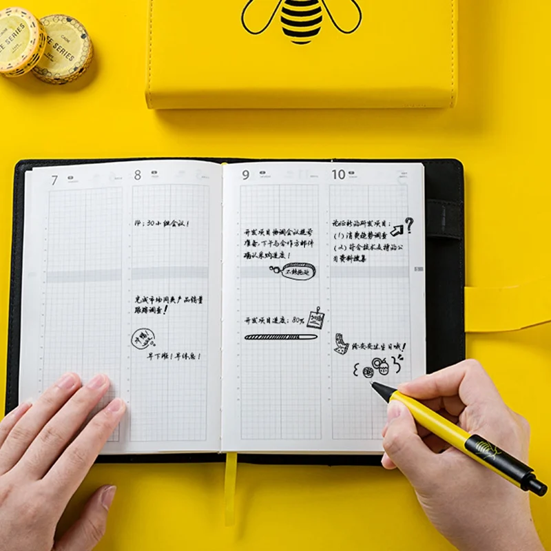 Планировщик Органайзер B6 Bullet Journal Еженедельный сеточный дневник записная книжка Милая Пчелка ежемесячная записная книжка