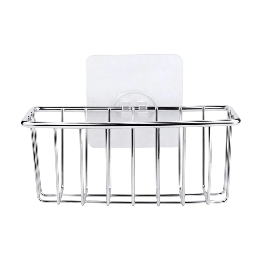 Kitchen Rack Durable Practical Stainless Steel Sponge Holder Sink Caddy Drain Shelf Sponge Storage Organizer For Still Life#45