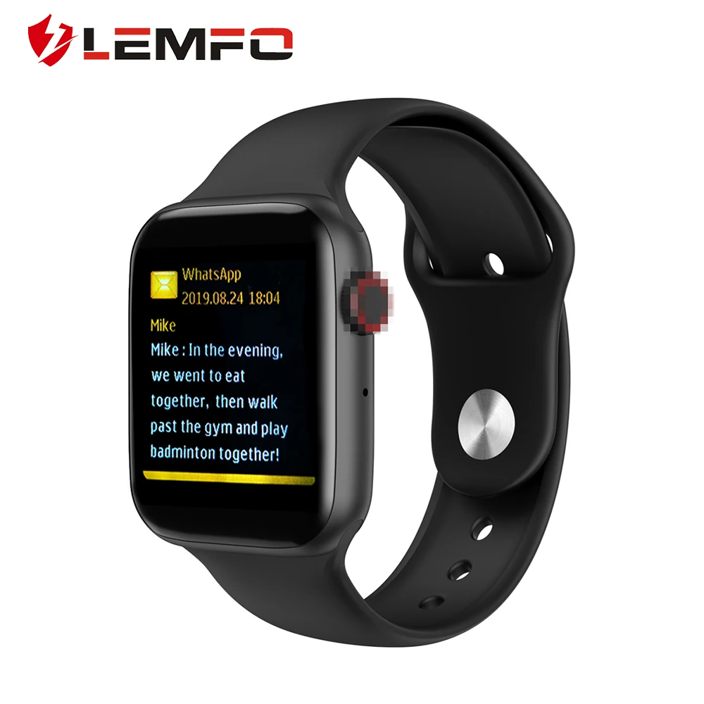 LEMFO умные часы W34 для Apple, Android, PPG, ECG, Bluetooth, управление музыкой, полный сенсорный экран, Whatsapp, напоминание о сообщениях
