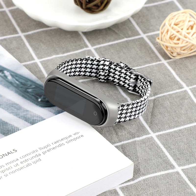 Браслет mi Band 4, металлический, нержавеющая сталь+ холст, универсальный, для Xiaomi mi, ремешок 3/4, браслет mi Band 4, напульсники mi band 4