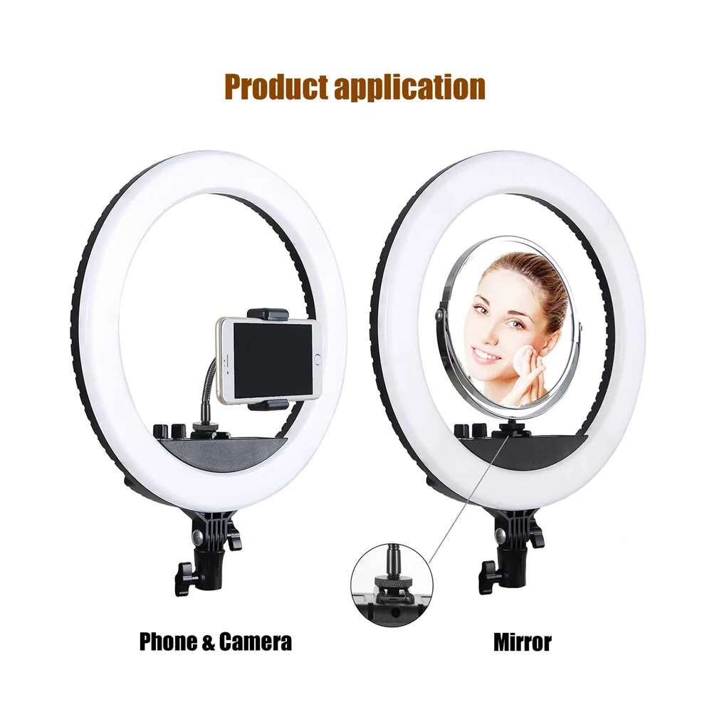 Mantoo Dimmable 1" макияж светодиодный свет кольцо теплый для прохладного цвета кронштейн макияж зеркало YouTubeVlog и лоза Автопортрет