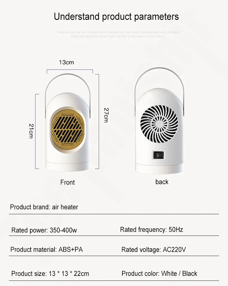 Student dormitory bathroom wall hanging household portable desktop quick heating hand and foot warmer silent electric warm air Student dormitory bathroom wall hanging household portable desktop quick heating hand and foot warmer silent electric warm air