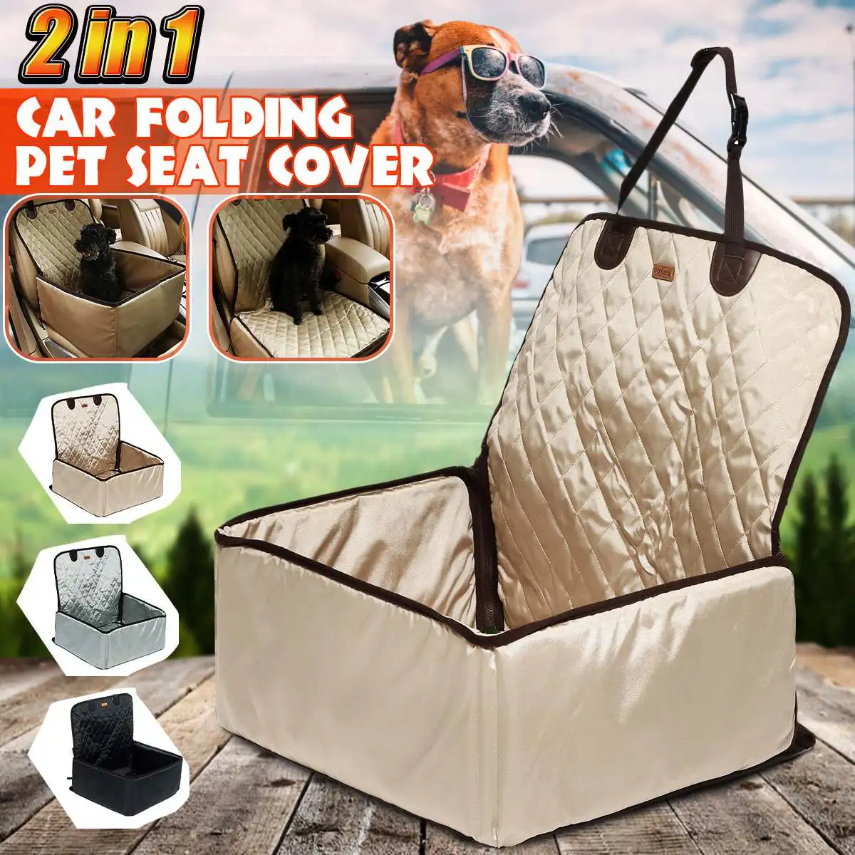 2 в 1 Автомобильное автомобильное сиденье для домашних животных и переднее сиденье складной Противоскользящий водонепроницаемый сейф Многофункциональный складной автомобильный чехол для сиденья