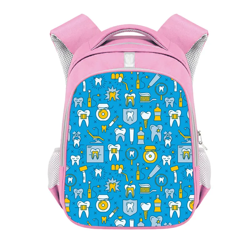 De dibujos animados diseño dental mochila 16 pulgadas adolescentes cepillo de dientes Hada de los dientes de los niños de la escuela bolsa de gran capacidad mochila Bookbags