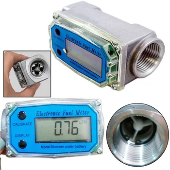 

1 Digital LED Turbine Gauge Diesel Kerosene Water Fuel Flows Meter Flowmeter