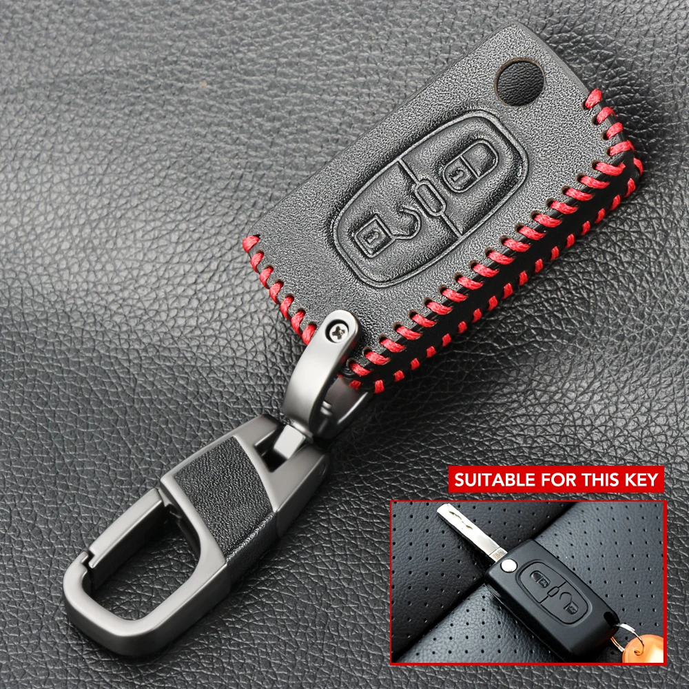Car Leather Key Cover Case For Peugeot 208 301 308 308S 408 2008 3008 4008 5008 Citroen X7 C1 C2 C3 C4 C5 DS3 DS4 DS5 DS6 key case cover key case