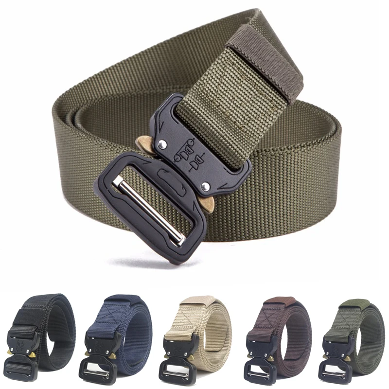 

125cm Length Men Military Combat Belt Heavy Duty Tactical Waist Support Waist Belt Emergency Survival Waist Straps