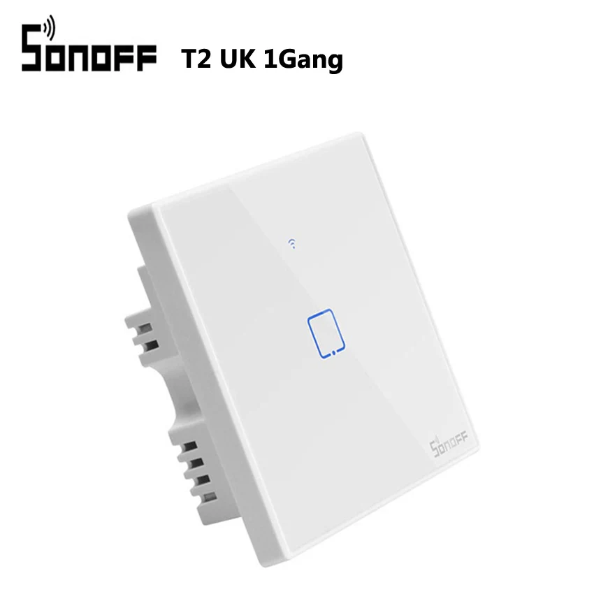 T2 UK 1 Gang Sonoff T2 EU UK US Wifi настенный светильник сенсорный выключатель 1 2 3 банда умный дом беспроводной 433 RF/APP умный переключатель Рабочий W Alexa Google Home - Комплект: T2 UK 1 Gang
