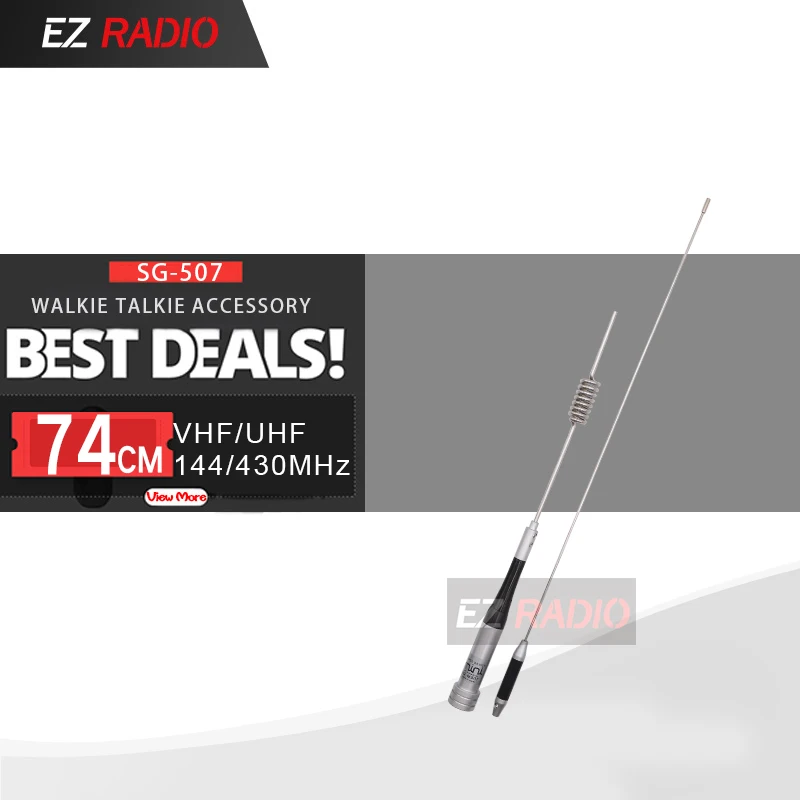 Antena de SG-M507 + Cable de 5M + Clip de RB-400 VHF UHF Radio móvil para coche SG M507 Antena de doble banda 144/430MHz para QYT TH-UV980 Z218