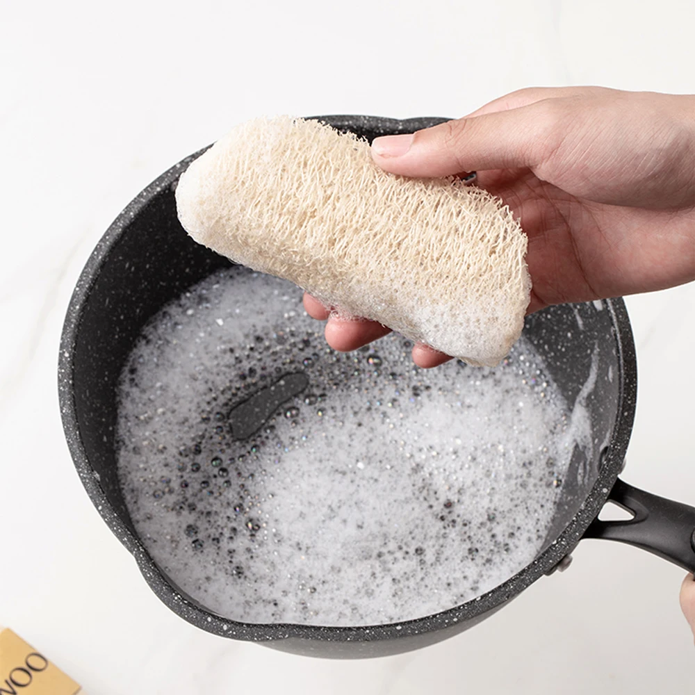5 шт./лот Loofah салфетка для мытья посуды скраб коврик миска горшок легко чистить