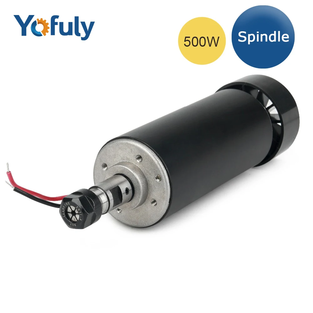 

CNC 500W Air Cooling Spindle Motor ER11 Collet DC 0-100V Router 52MM For Milling Machine Tools
