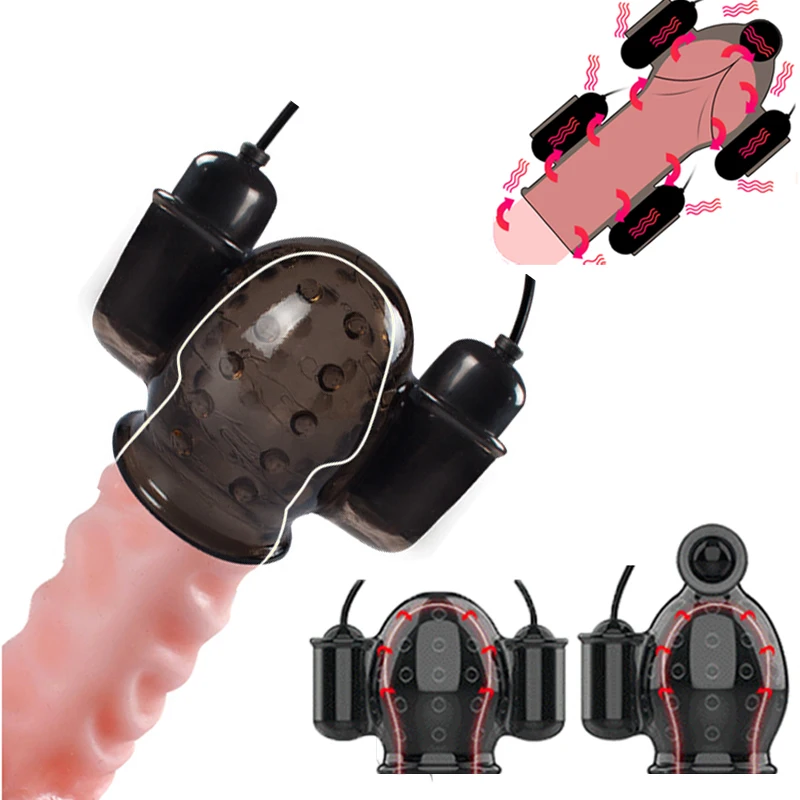 Male Masturbator Glans Caps Vibrators Delay Lasting Trainer Penis Massager Adult Sex Toys For Men Toy Products Ghost Exerciser