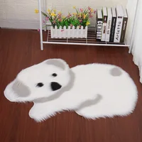 Animal Rug High Quality Long Fluff Panda Koala Sheep Mat Faux Fur Carpet Living Room Bedroom Sofa Cushion Artificial Fluffy Mats 2