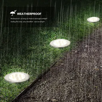 

Solar Garden Light 16LED Ground Light Waterproof Patio Light Underground Sensing Landscape Light for Lawn Pathway