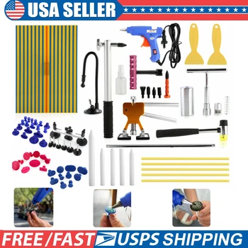 

16pcs/set Paintless Car Dent Repair Kit Dent Lifter Puller T Bar Glue Gun Line Board Slide Hammer Puller Dings Car Removal Kit​