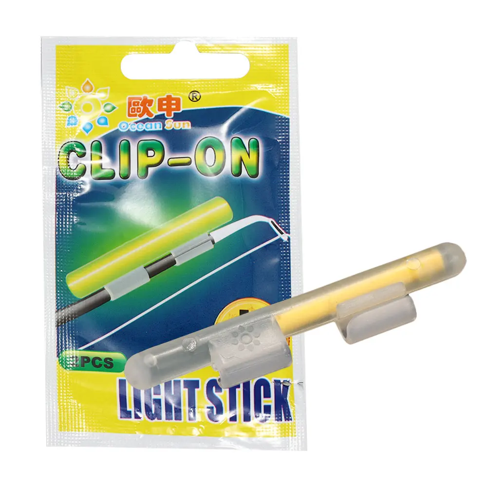 Clip on Night Lightstick Fishing Float Fluorescent Light Dark Glow Stick 