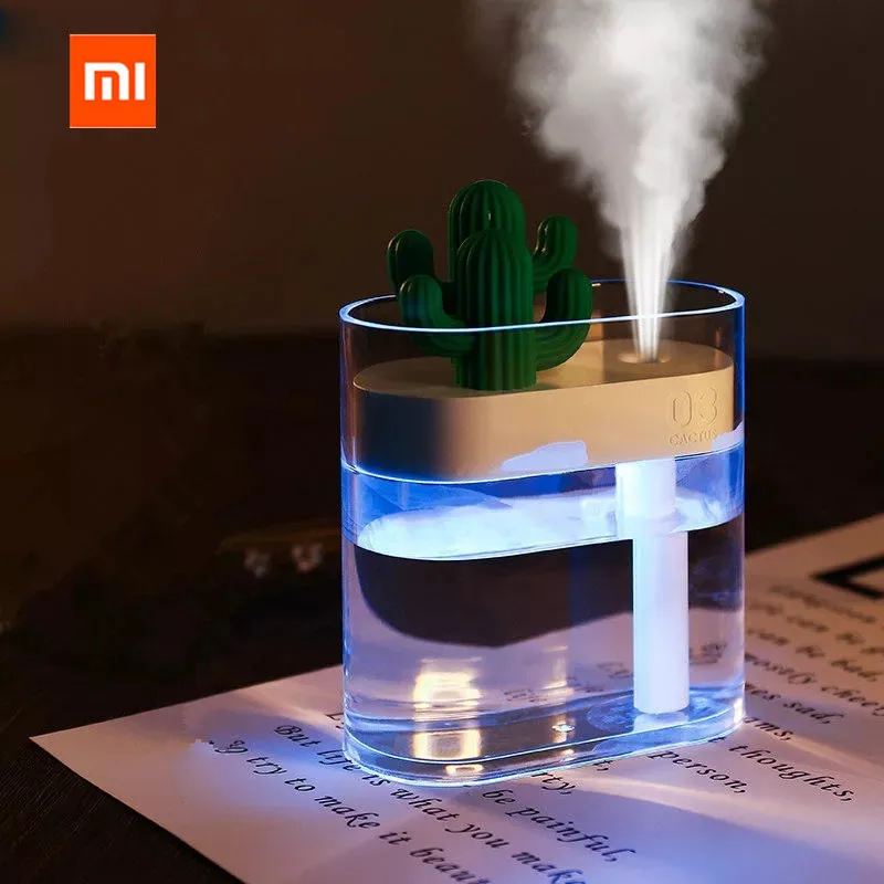 

Xiaomi Mijia 319 Clear Cactus Ultrasonic Air Humidifier 160ml Color Light Usb Air Purifier Anion Mist Maker Water Atomizer