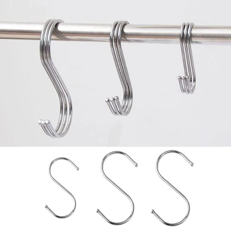 Multifunctional Stainless Steel S Hook Clothes Hanger Shoes Sausage Hooks Kitchen Bathroom Metal Hook Home Storage Supplies Hooks Rails Aliexpress