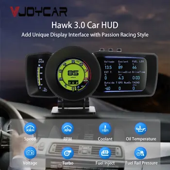 Vjoycar 2022 새로운 HUD 게이지 호크 3.0 OBD2 자동 스캐너 자동차 미터 흡입 공기 및 수온. 여행 컴퓨터 GPS 디지털 속도계